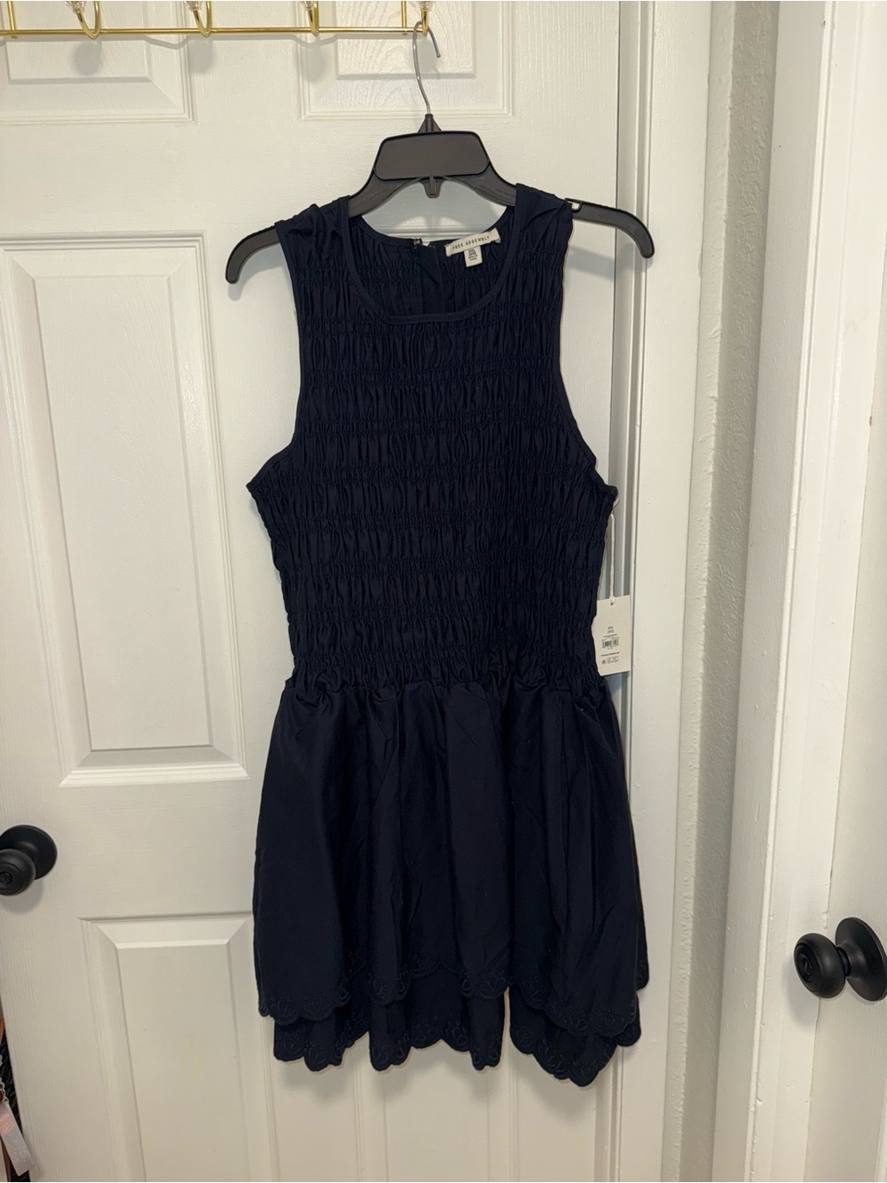 Navy Smocked Tank Dress
